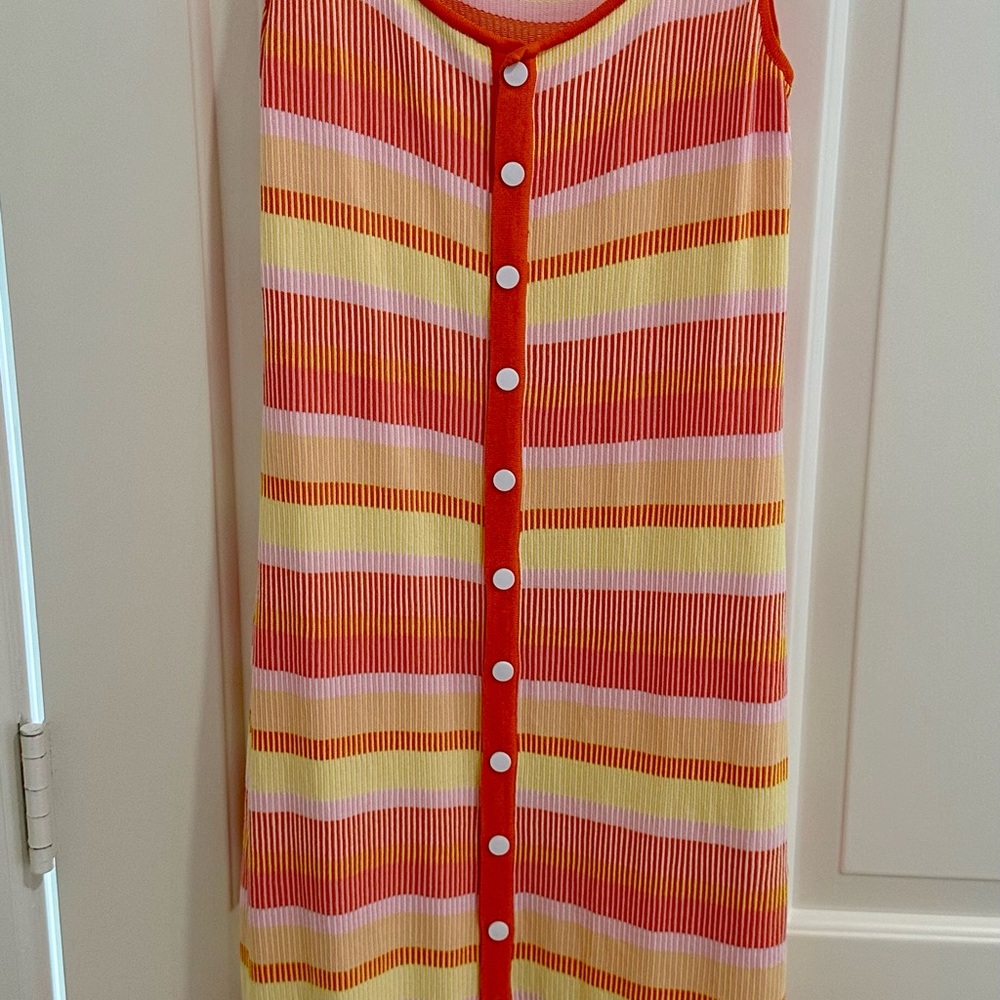 Solid and striped midi bodycon dress.